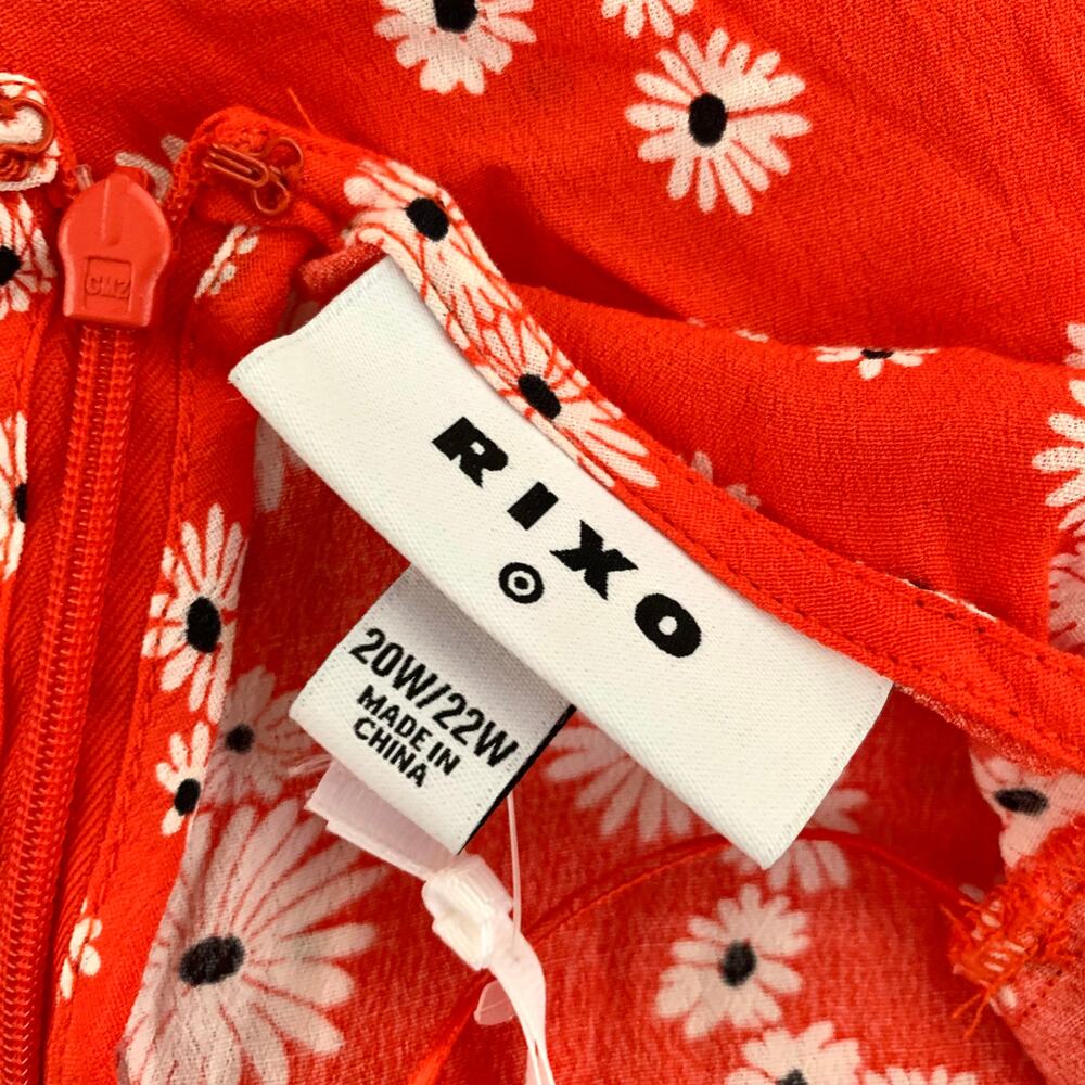 Rixo x Target Floral Puff Sleeve Swing Dress Red - Picture 10 of 12